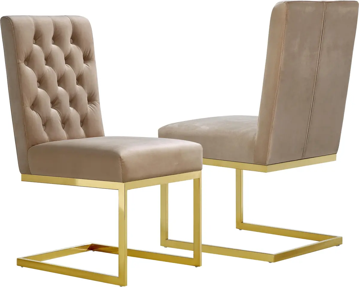 Cameron Beige Velvet Dining Chair 1