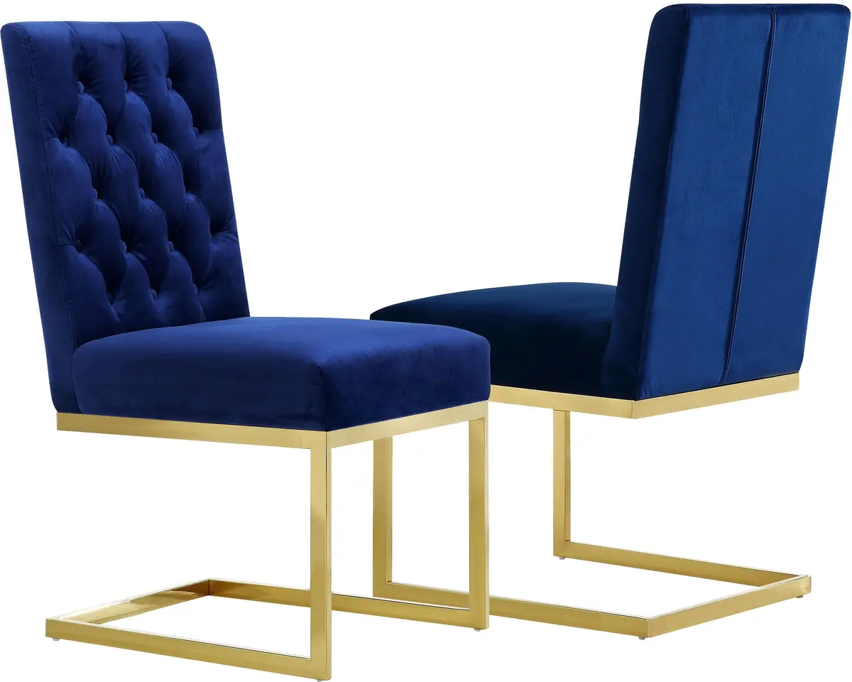 Cameron Navy Velvet Dining Chair 1