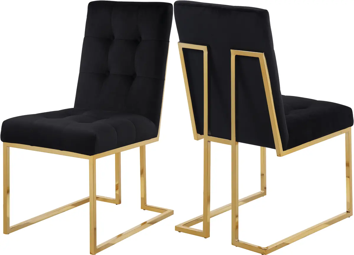 Pierre Black Velvet Dining Chair 1