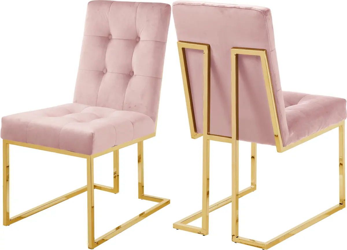 Pierre Pink Velvet Dining Chair 1