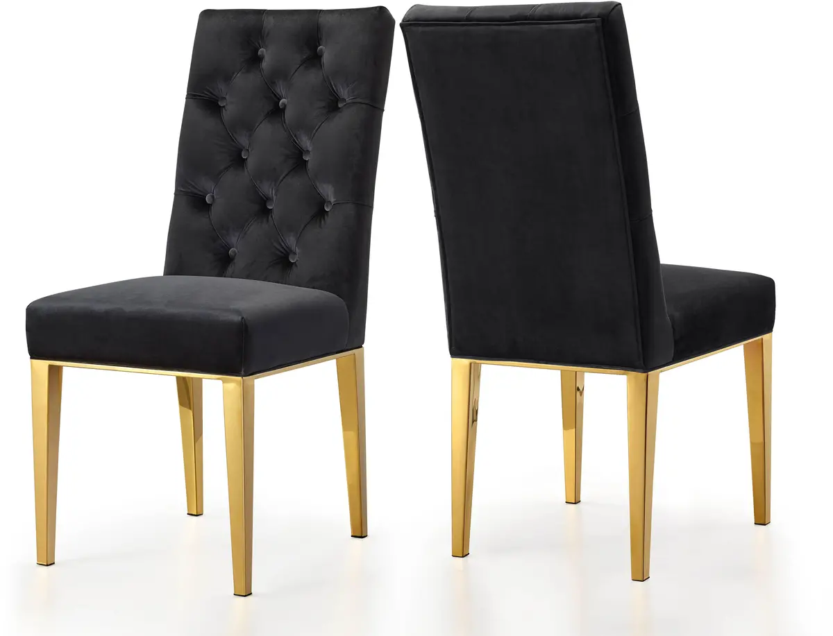 Capri Black Velvet Dining Chair 1