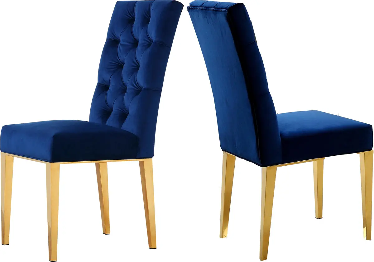 Capri Navy Velvet Dining Chair 1