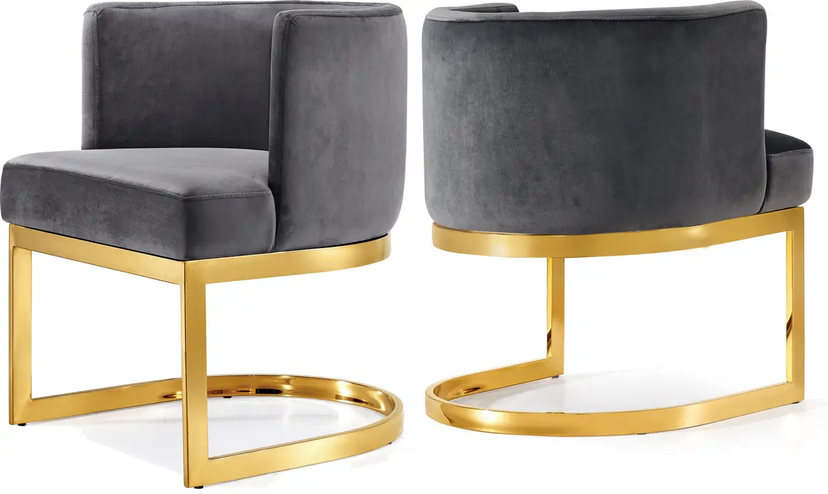 Gianna Grey Velvet Dining Chair 1