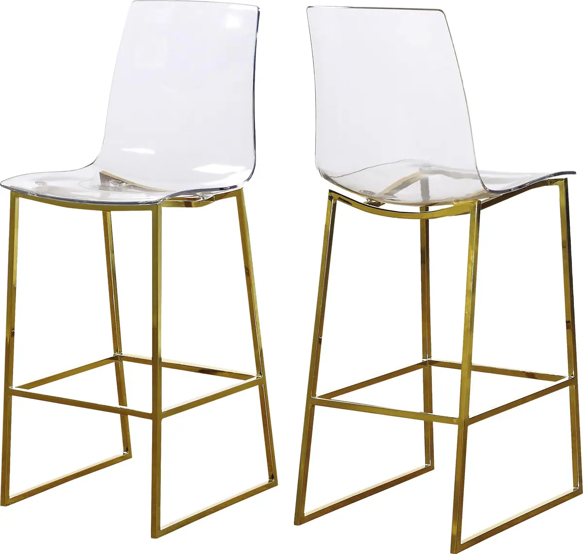Lumen Gold Metal/Lucite Polycarbonate Stool 1