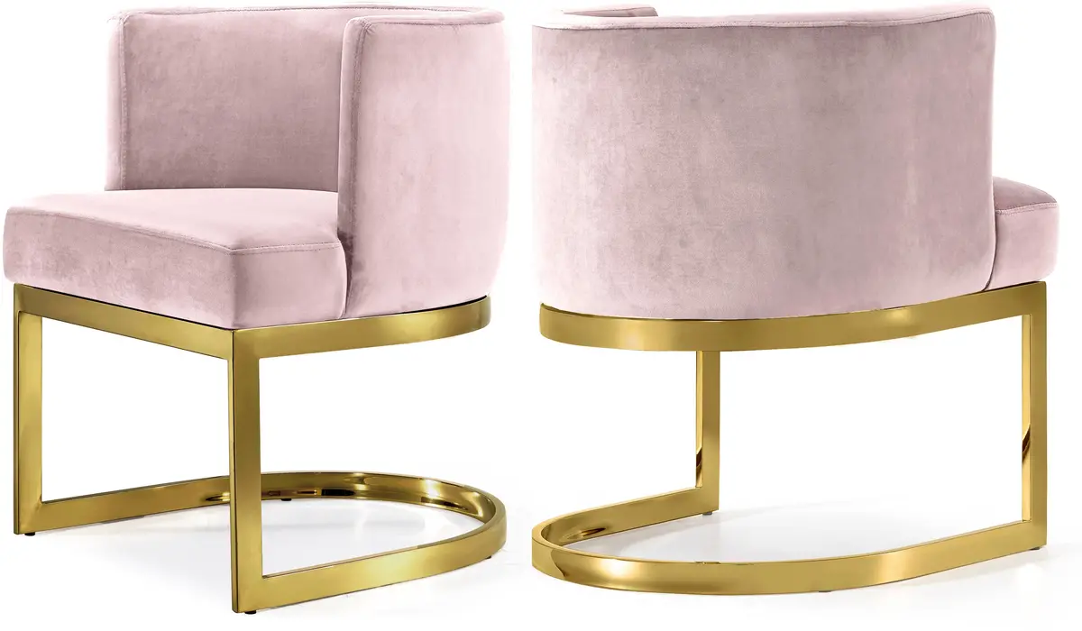 Gianna Pink Velvet Dining Chair 1