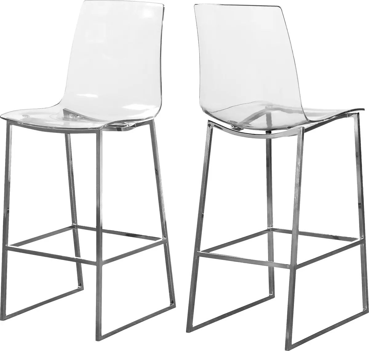 Lumen Chrome Metal/Lucite Polycarbonate Stool 1