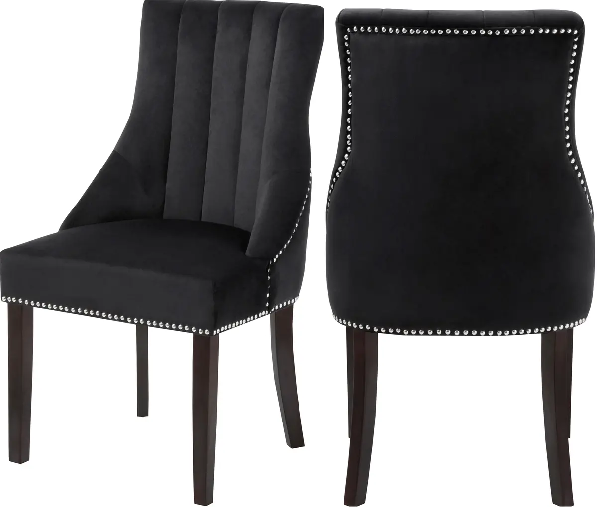 Oxford Black Velvet Dining Chair 1