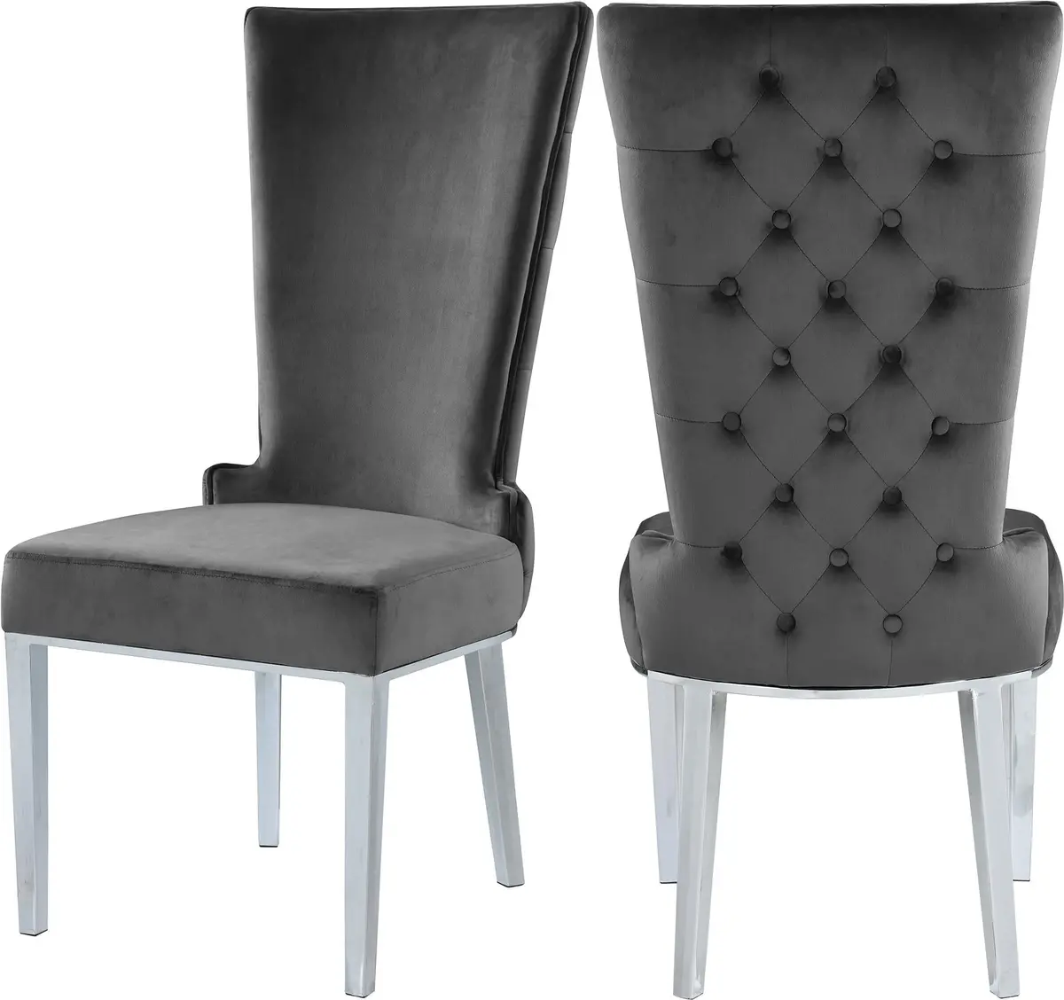 Serafina Grey Velvet Dining Chair 1