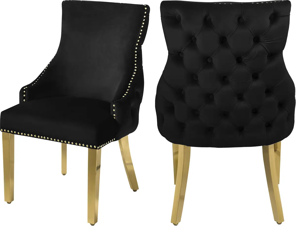 Tuft Black Velvet Dining Chair 1