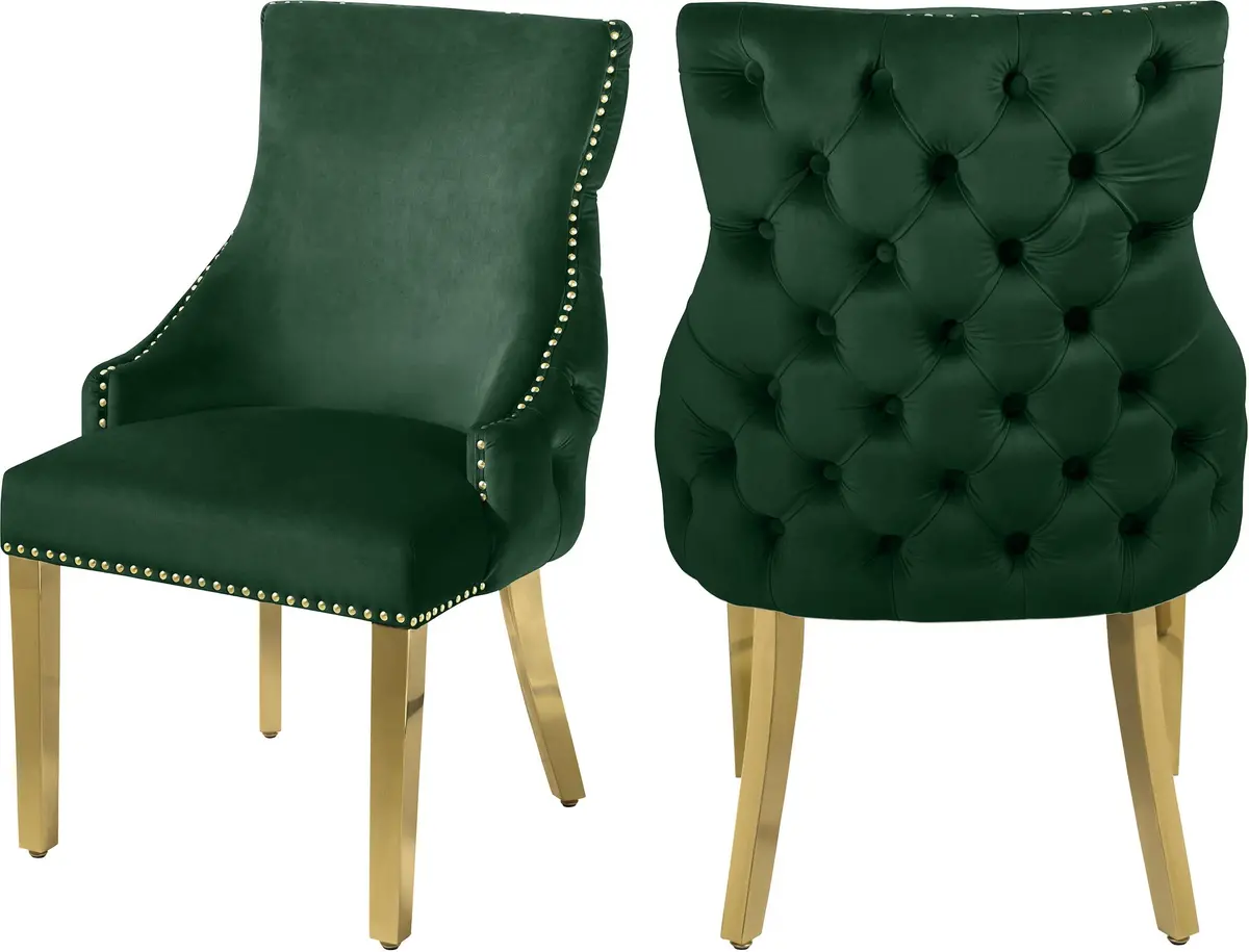 Tuft Green Velvet Dining Chair 1
