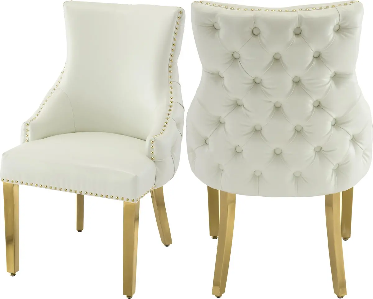 Tuft White Faux Leather Dining Chair 1