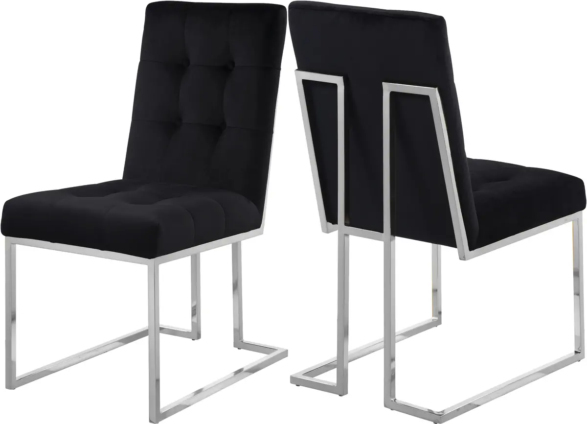 Alexis Black Velvet Dining Chair 1