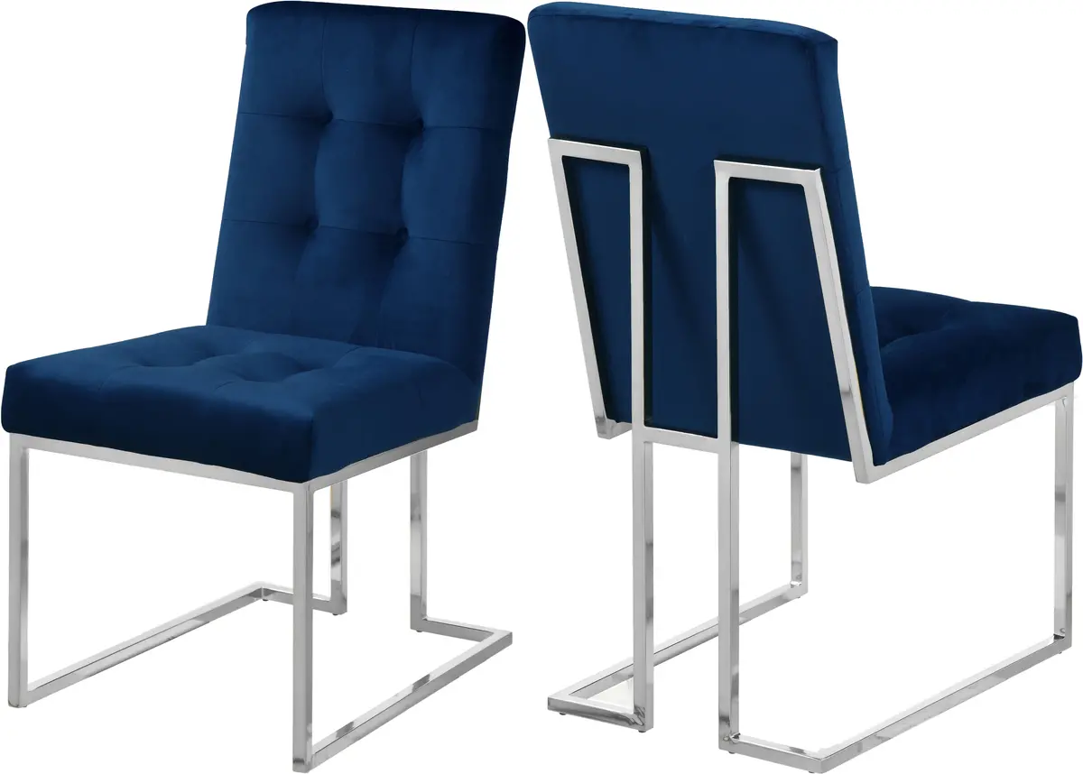Alexis Navy Velvet Dining Chair 1