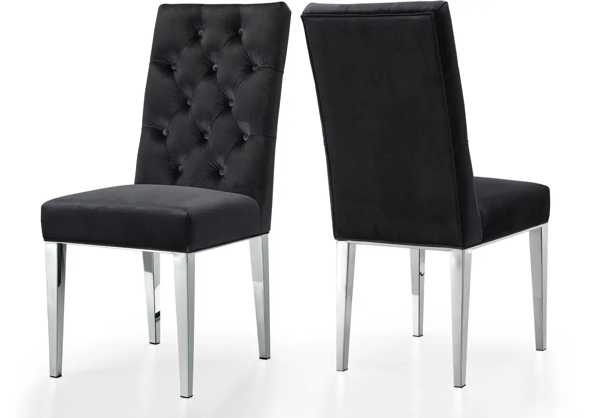 Juno Black Velvet Dining Chair 1