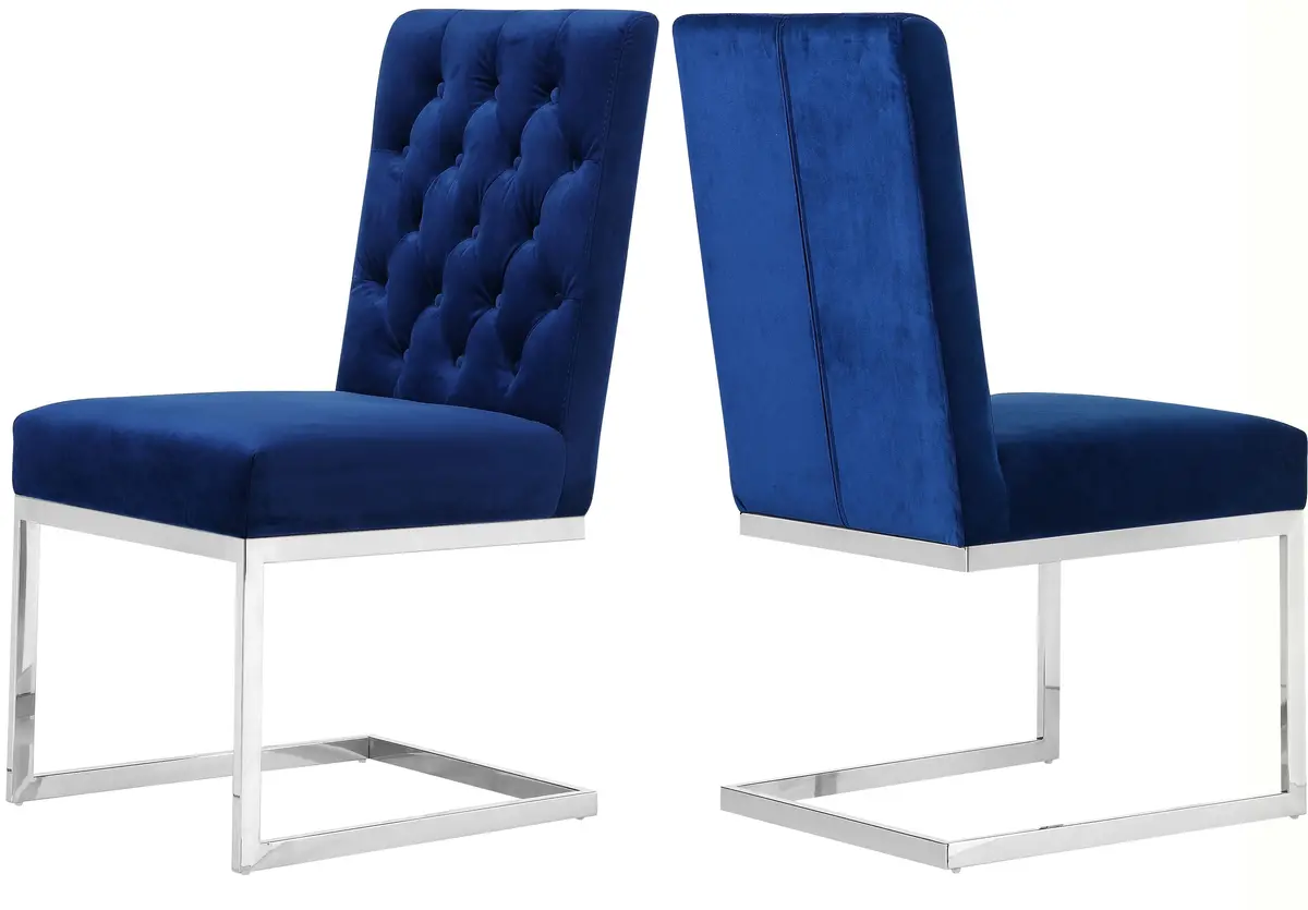 Carlton Navy Velvet Dining Chair 1