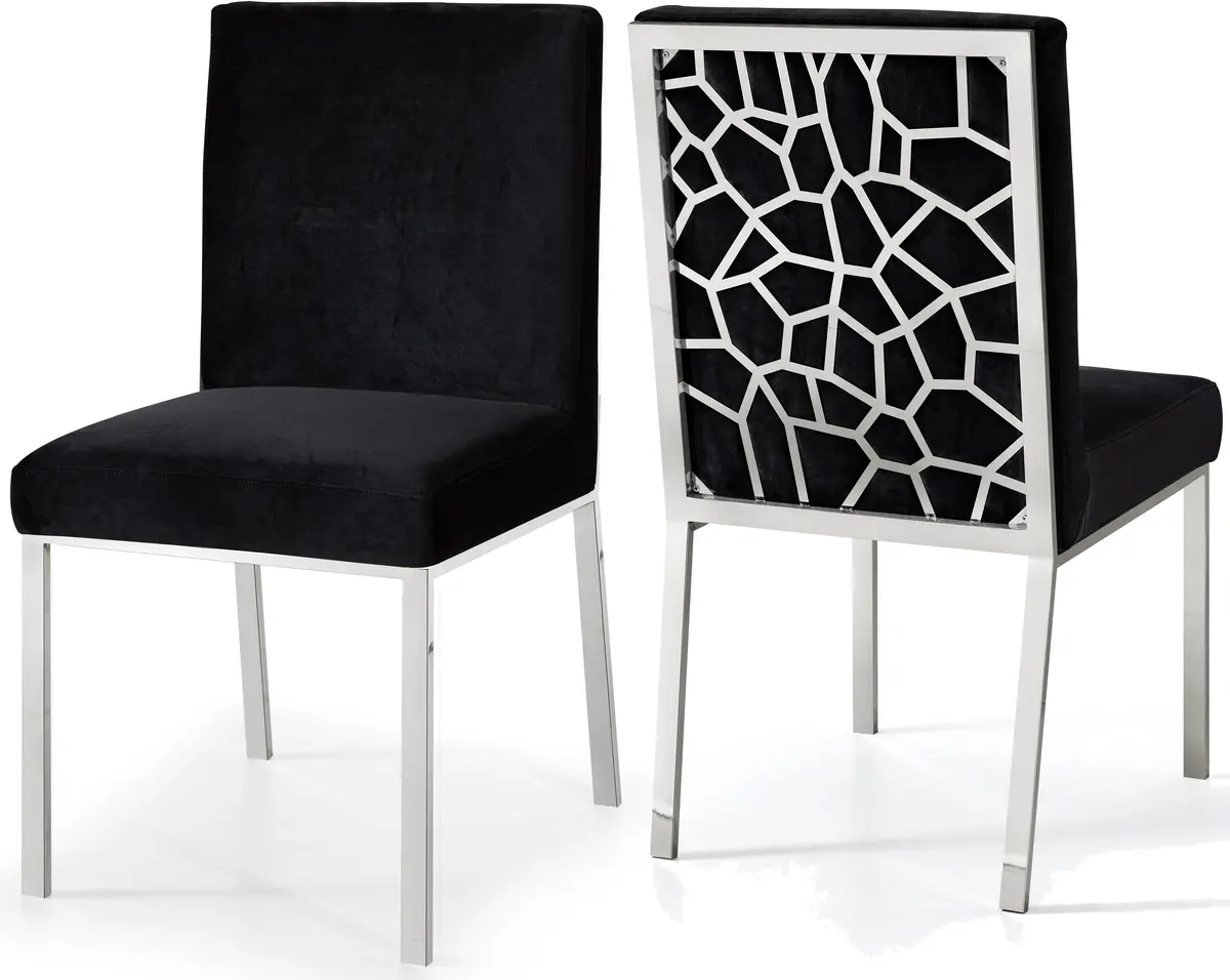 Opal Black Velvet Dining Chair 1