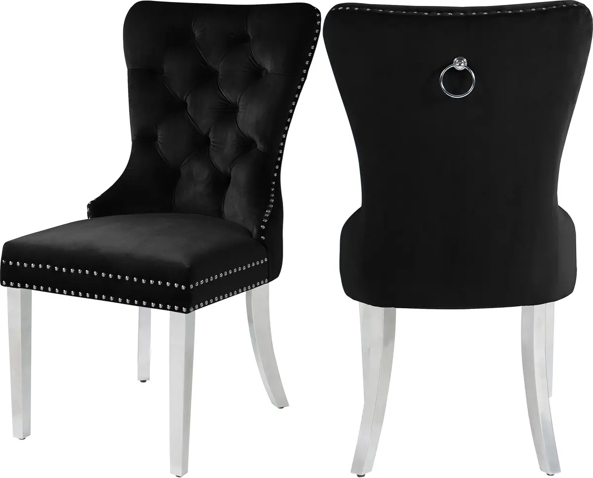 Carmen Black Velvet Dining Chair 1