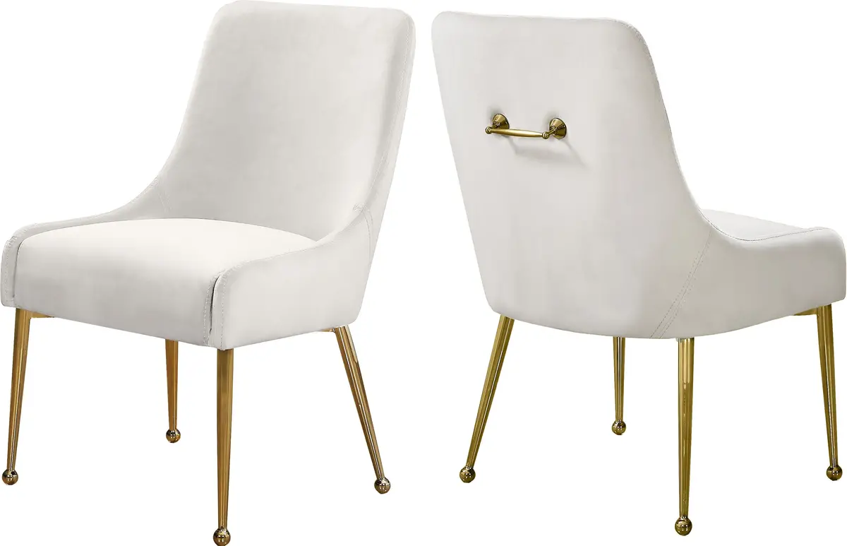 Owen Cream Velvet Dining Chair 1
