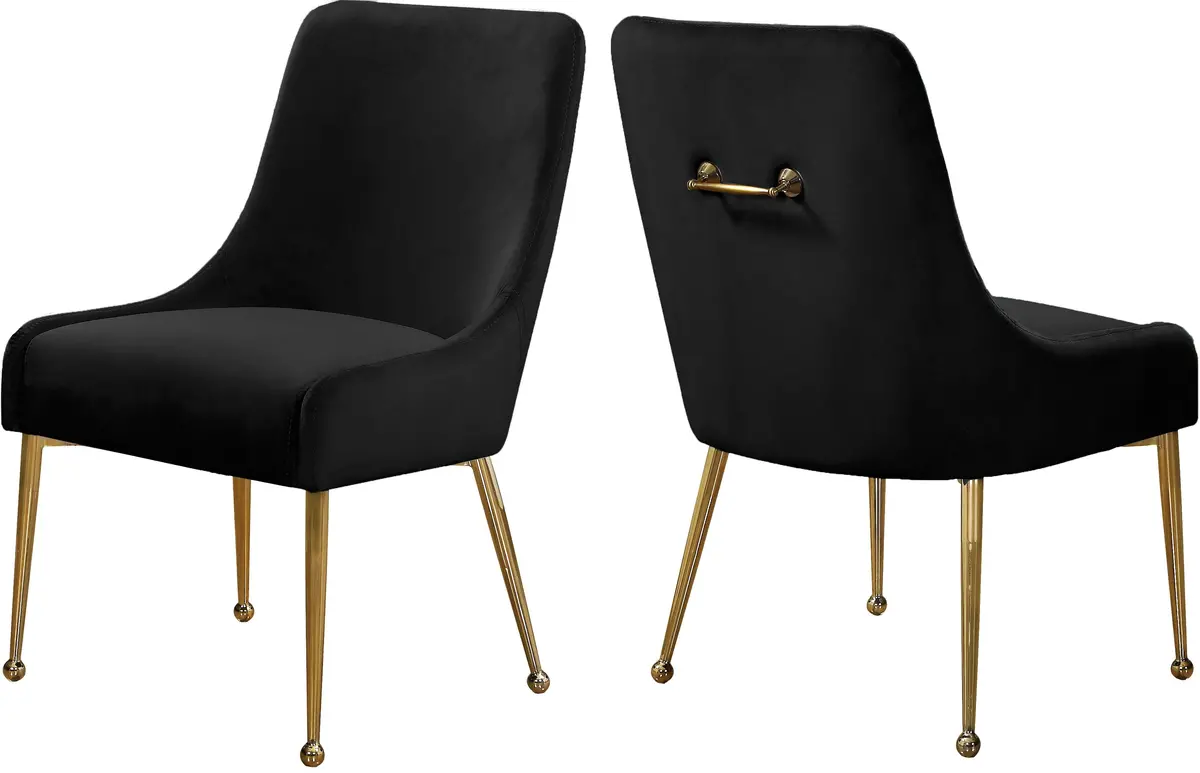 Owen Black Velvet Dining Chair 1