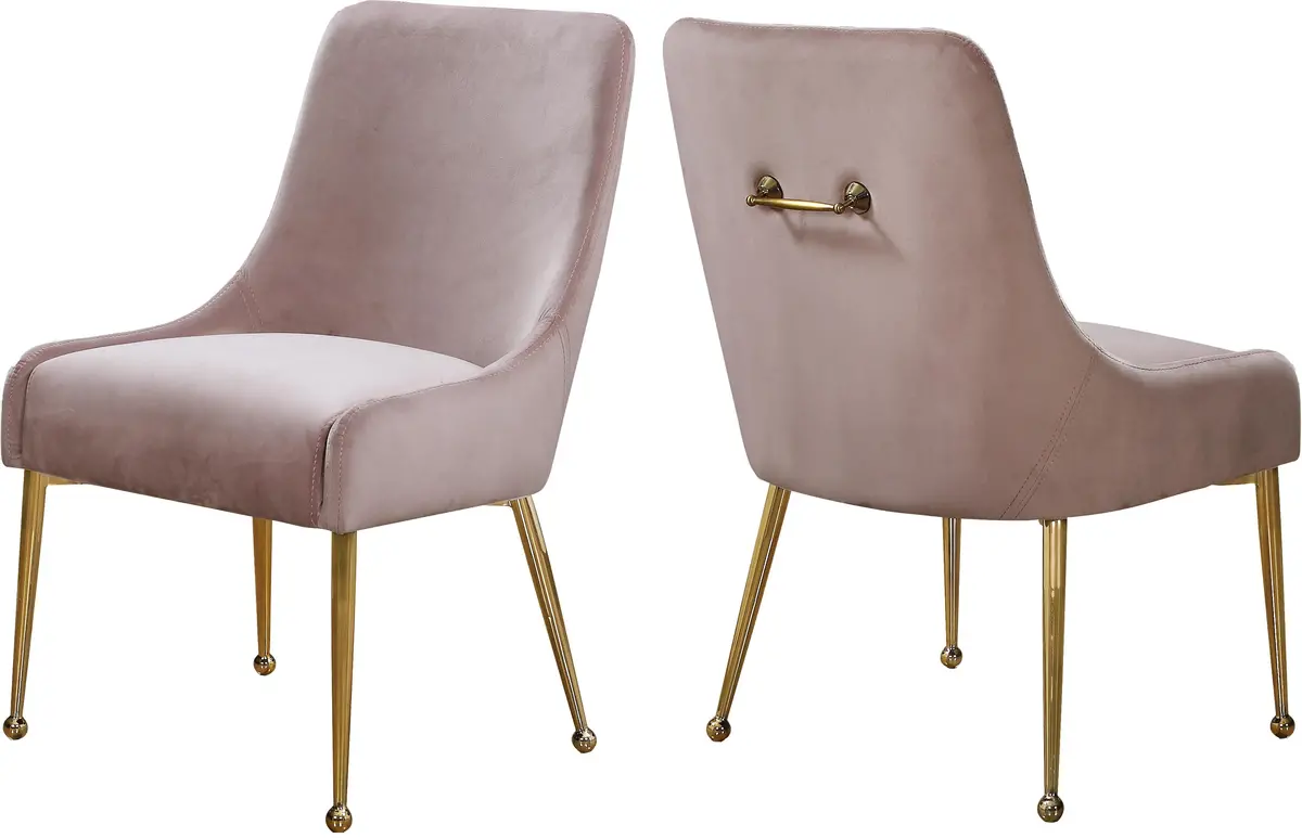 Owen Pink Velvet Dining Chair 1