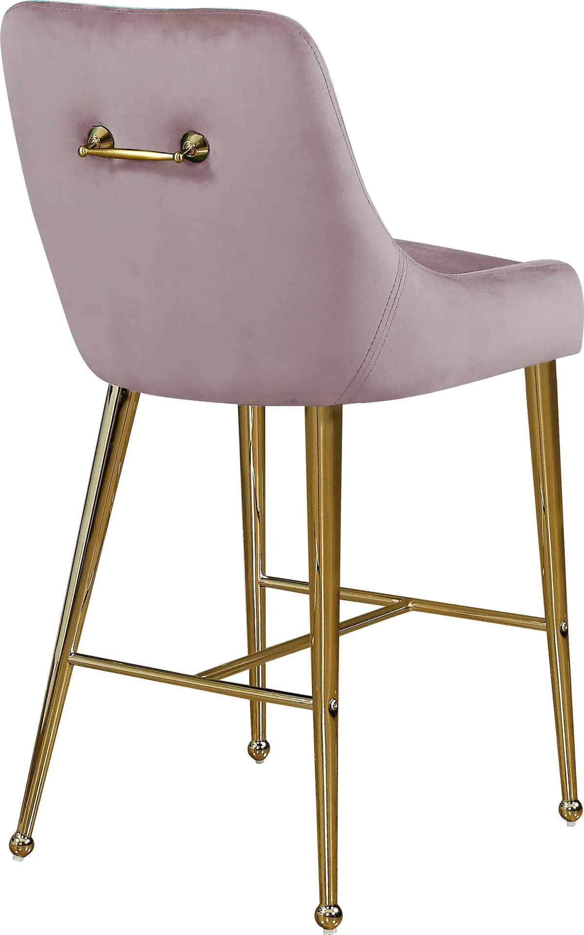 Owen Pink Velvet Stool 2