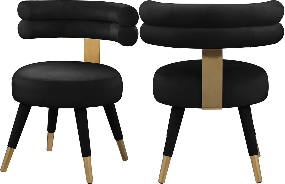 Fitzroy Black Velvet Dining Chair 1