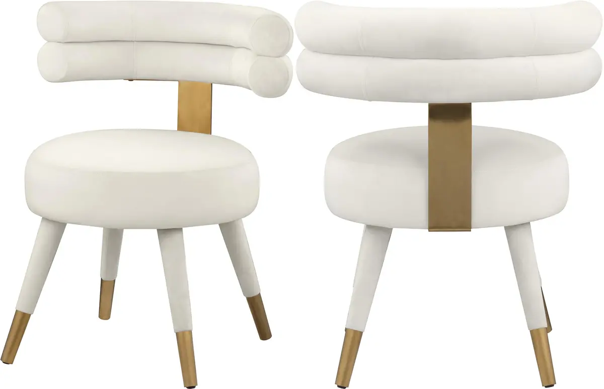 Fitzroy Cream Velvet Dining Chair 1