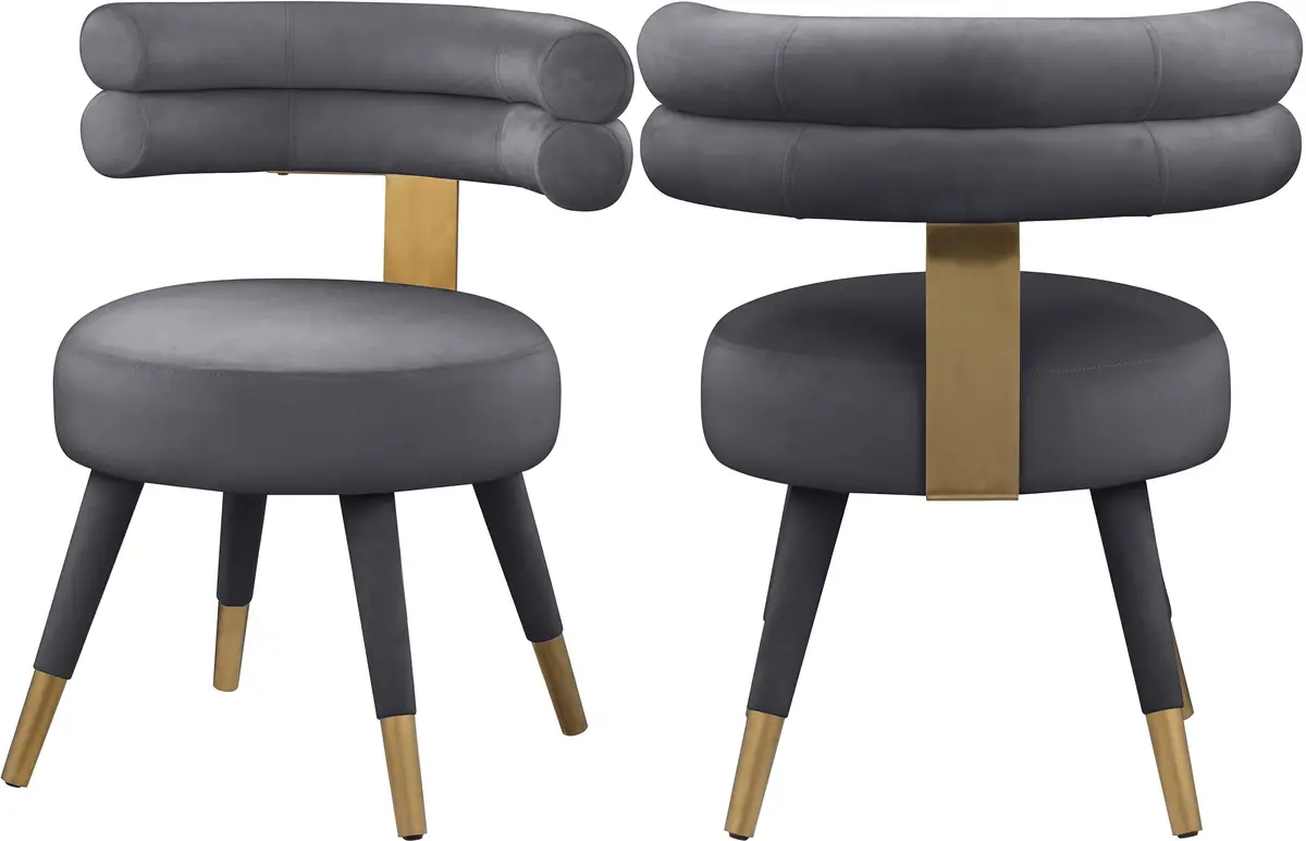 Fitzroy Grey Velvet Dining Chair 1