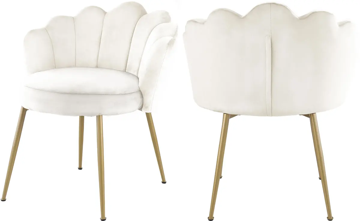 Claire Cream Velvet Dining Chair 1