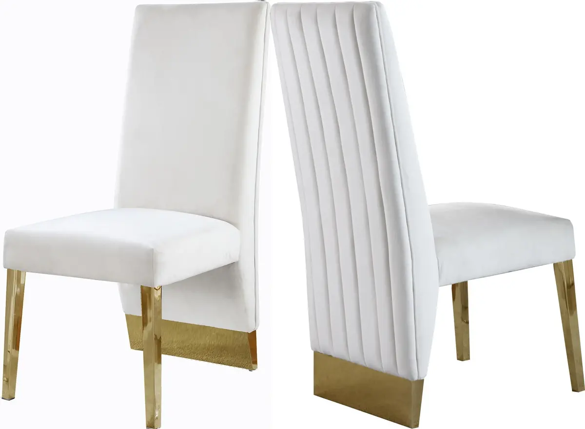 Porsha Cream Velvet Dining Chair 1
