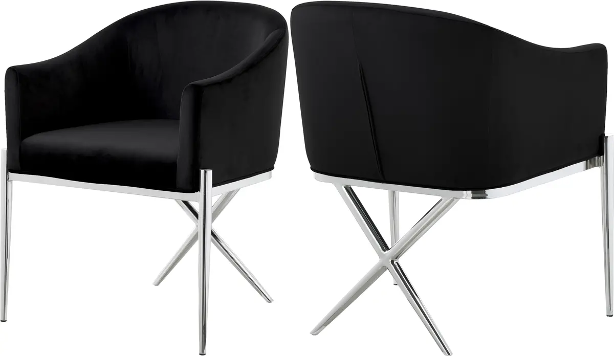 Xavier Black Velvet Dining Chair 1