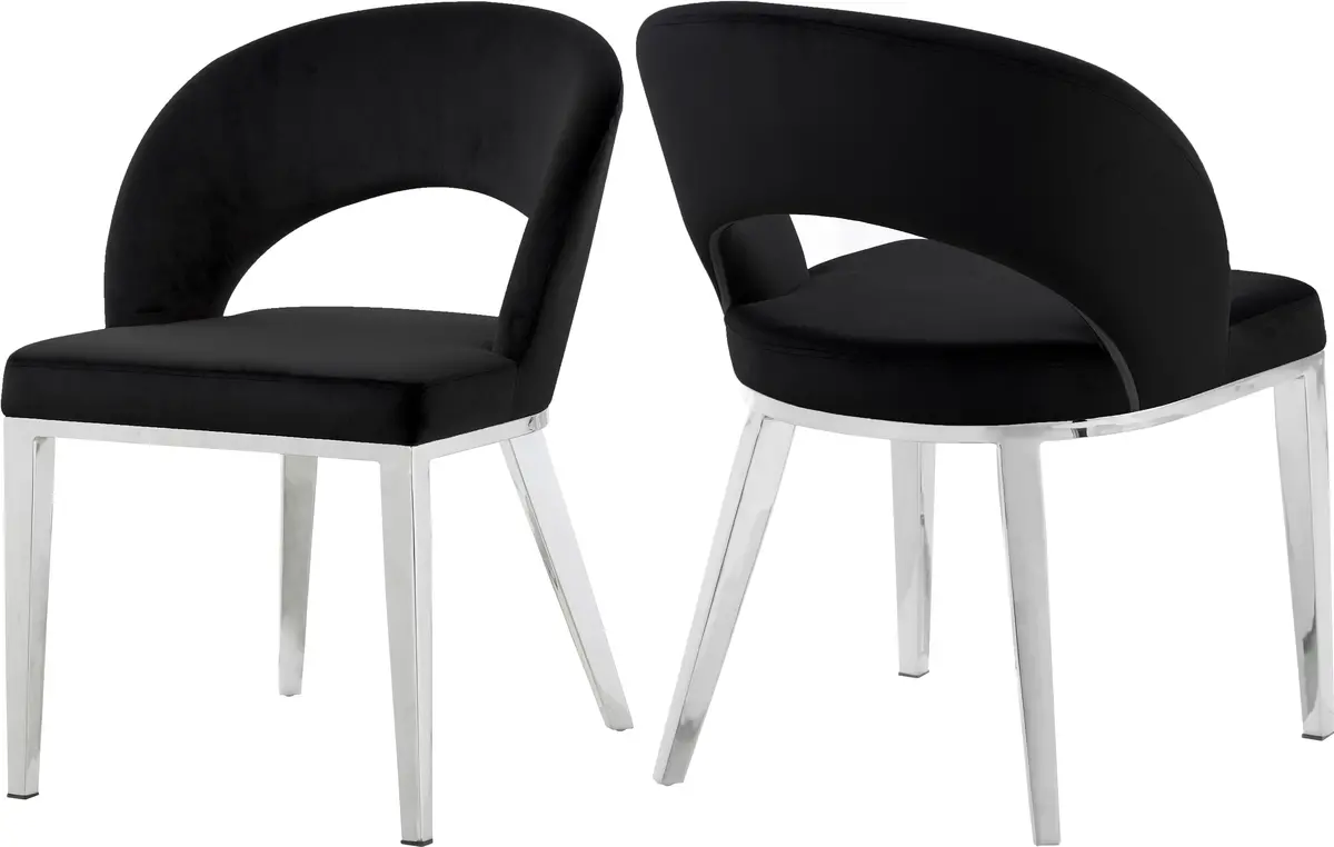 Roberto Black Velvet Dining Chair 1