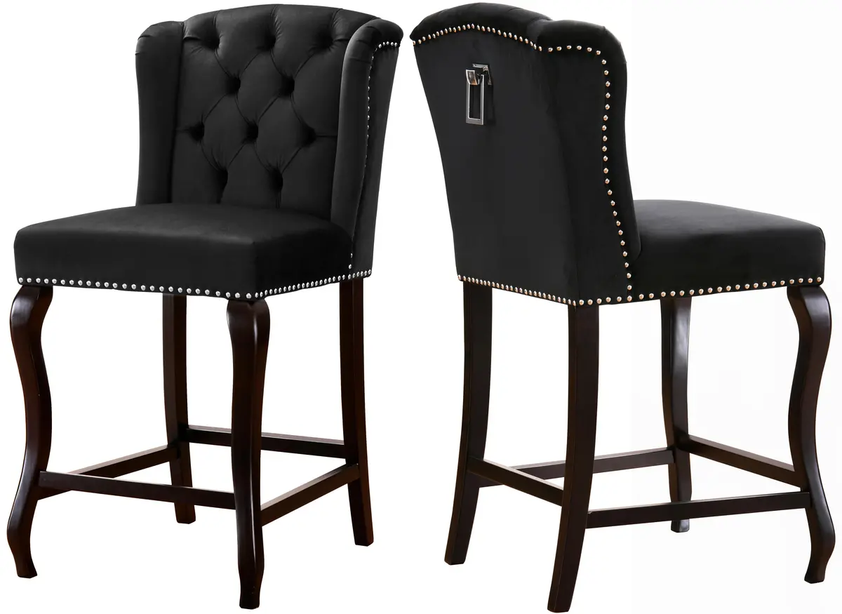 Suri Black Velvet Stool 1