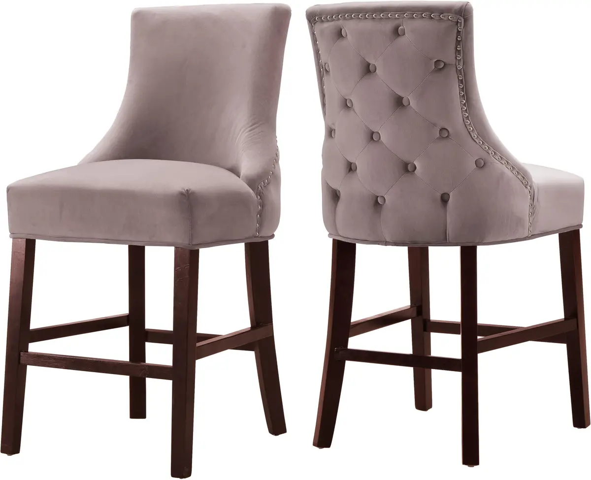Hannah Pink Velvet Stool 1