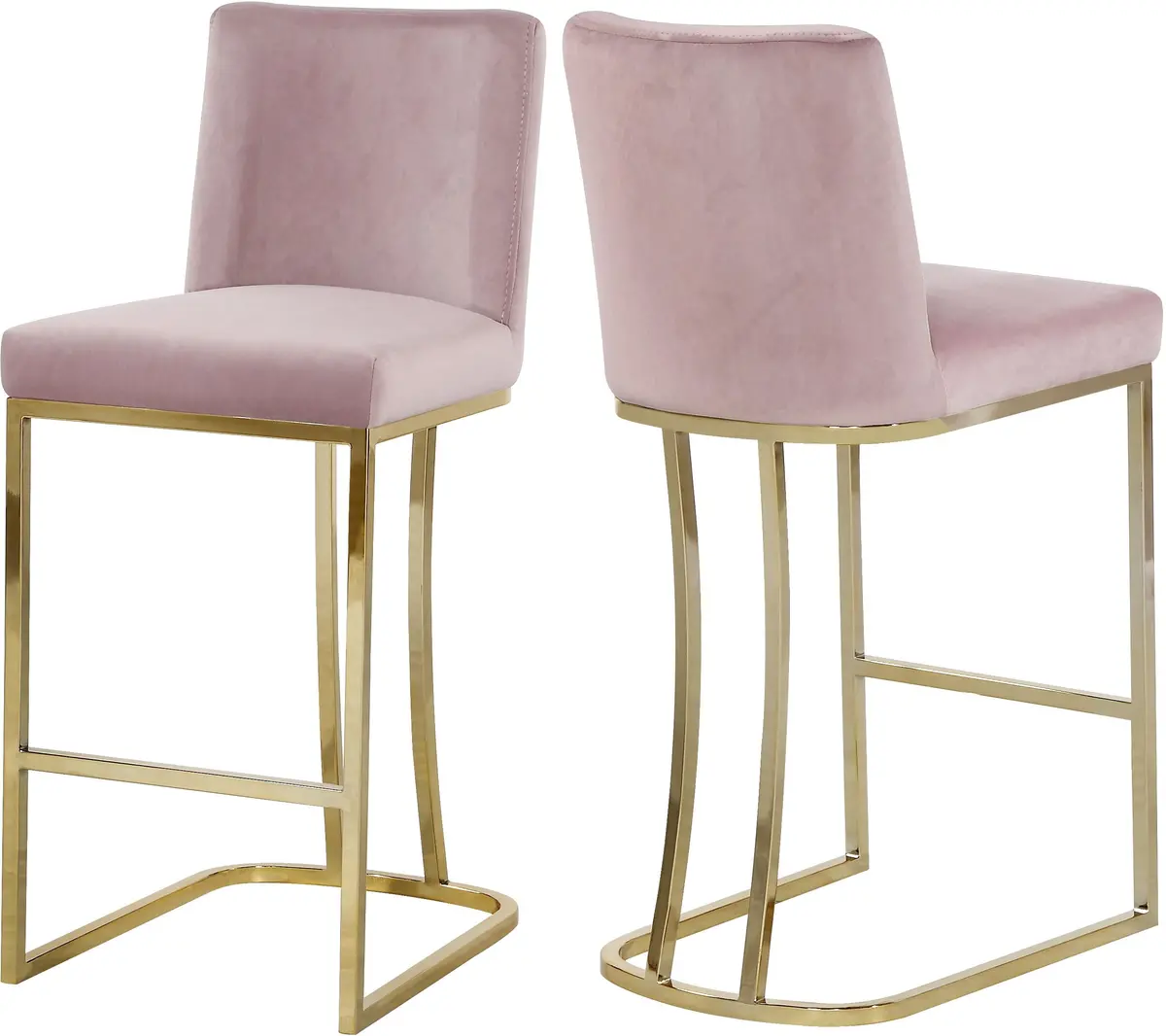 Heidi Pink Velvet Stool 1