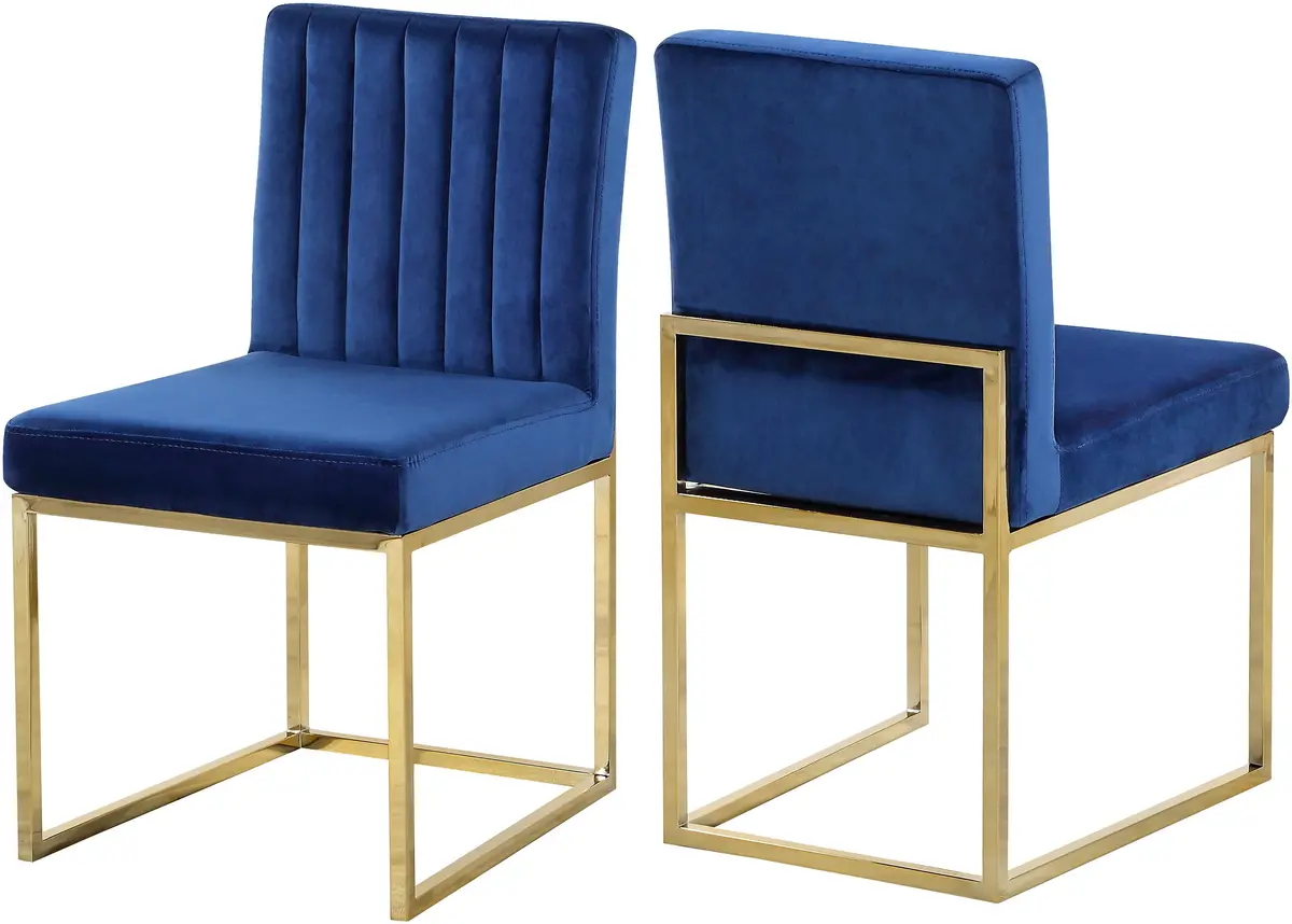 Giselle Navy Velvet Dining Chair 1