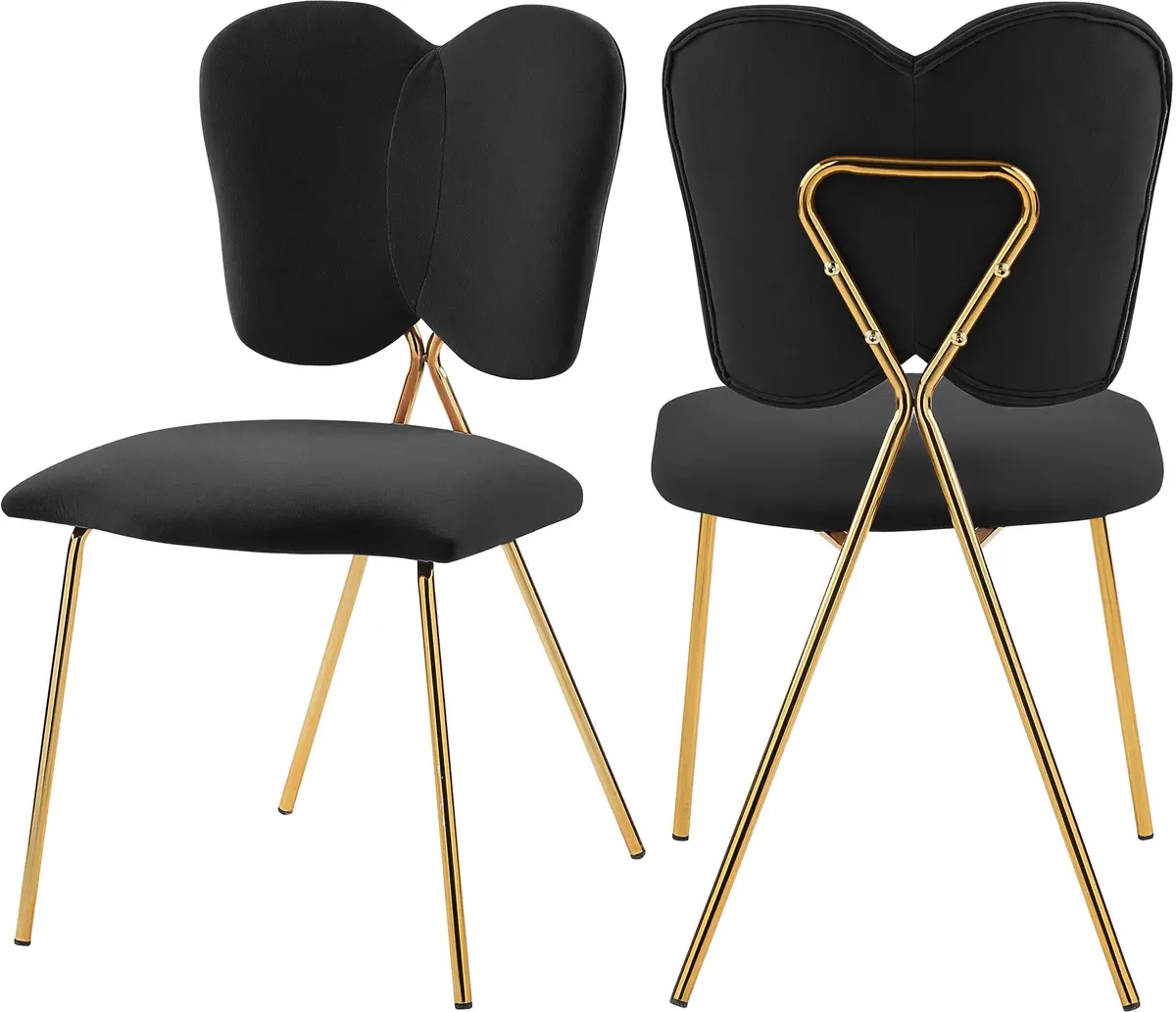 Angel Black Velvet Dining Chair 1