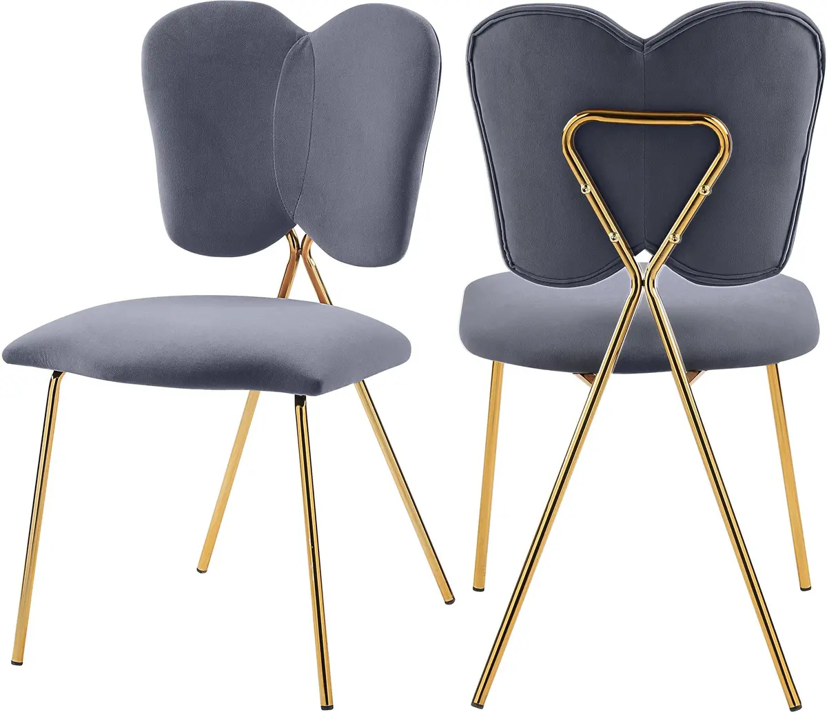 Angel Grey Velvet Dining Chair 1