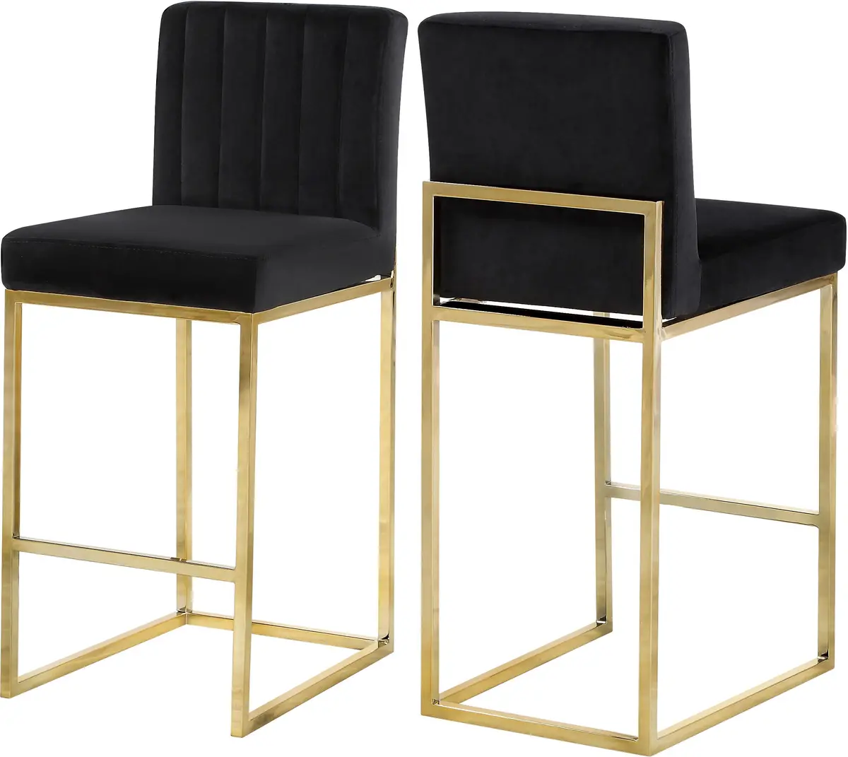 Giselle Black Velvet Stool 1