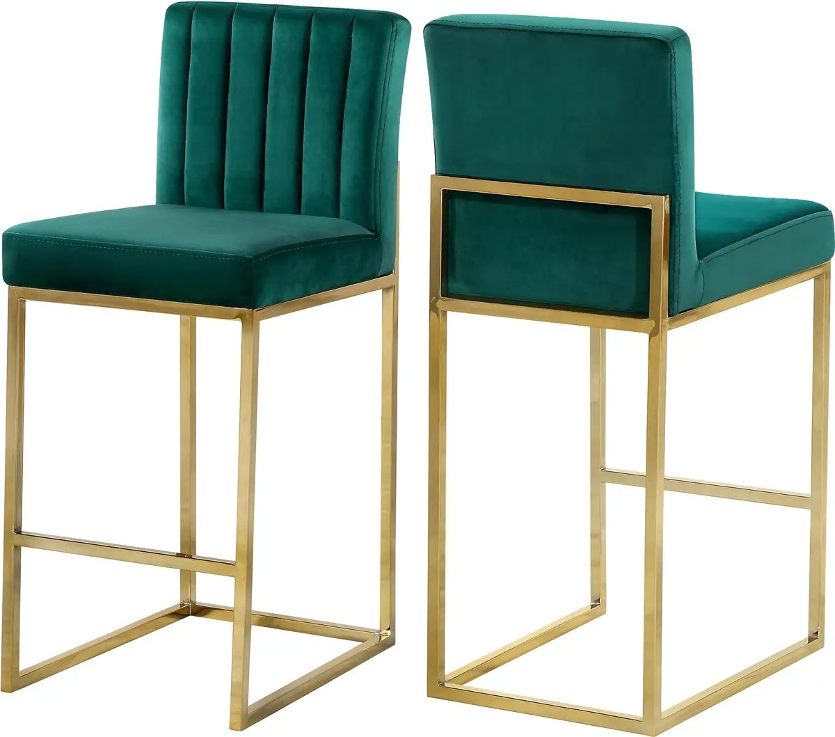 Giselle Green Velvet Stool 1