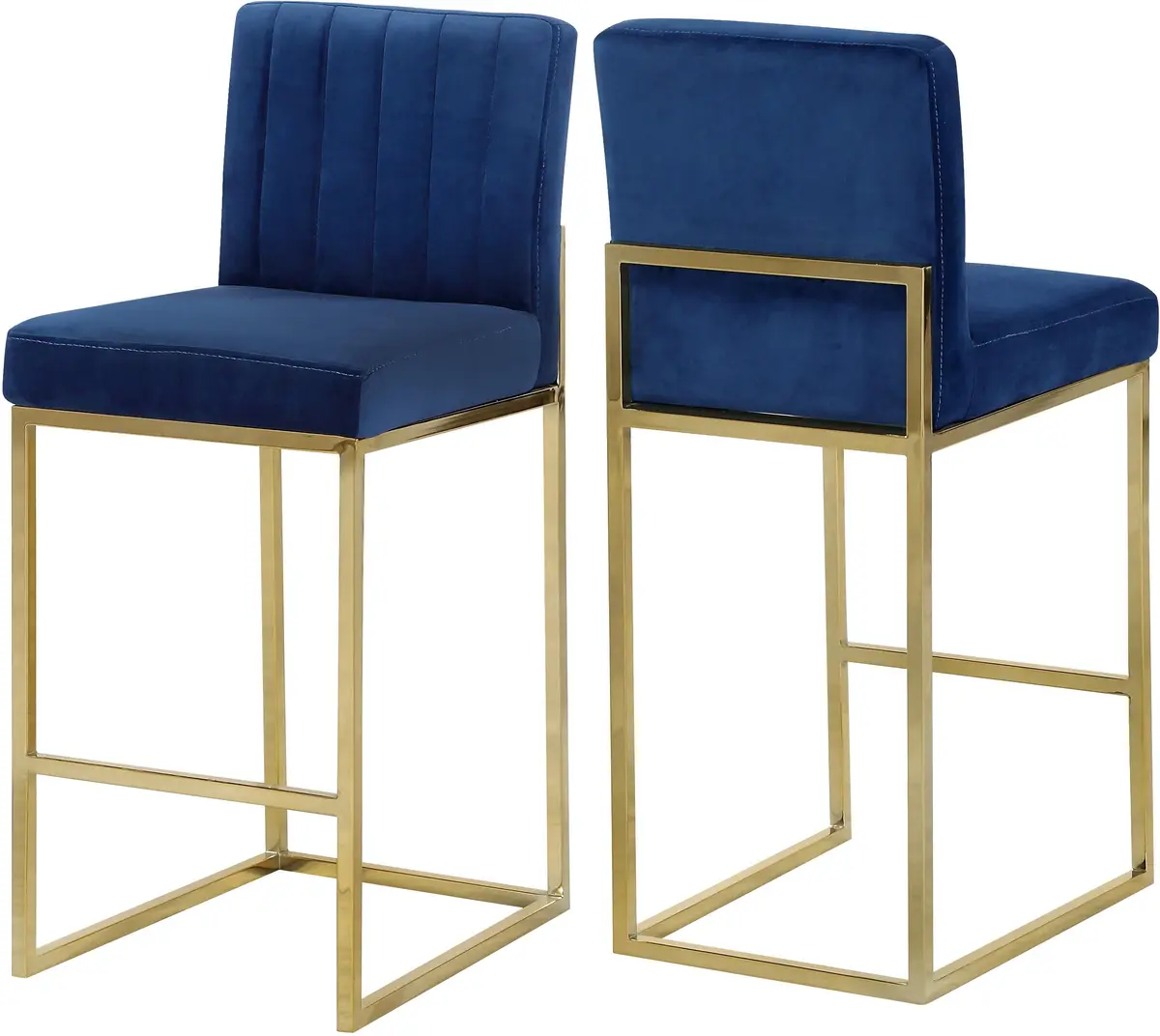 Giselle Navy Velvet Stool 1