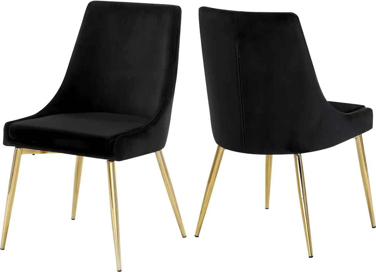 Karina Black Velvet Dining Chair 1