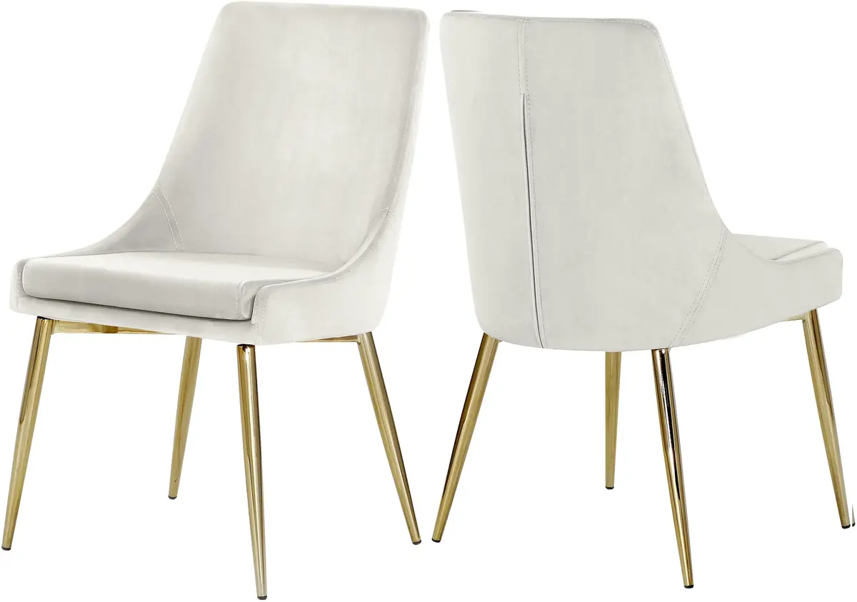 Karina Cream Velvet Dining Chair 1