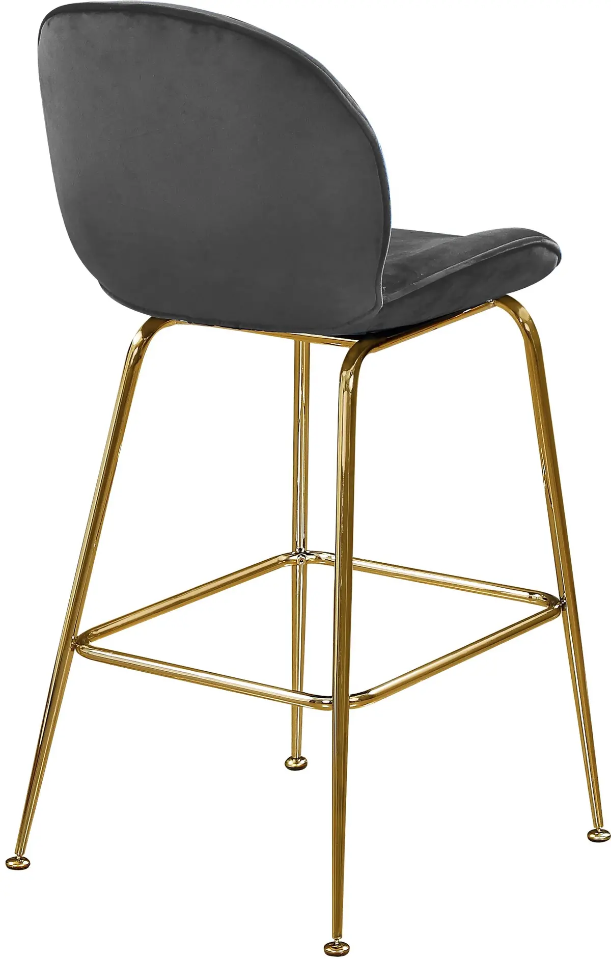 Paris Grey Velvet Stool 2