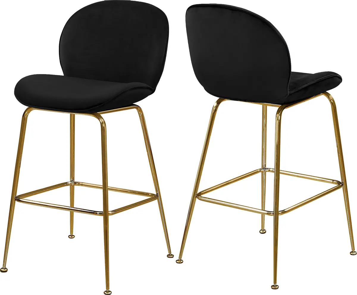 Paris Black Velvet Stool 1