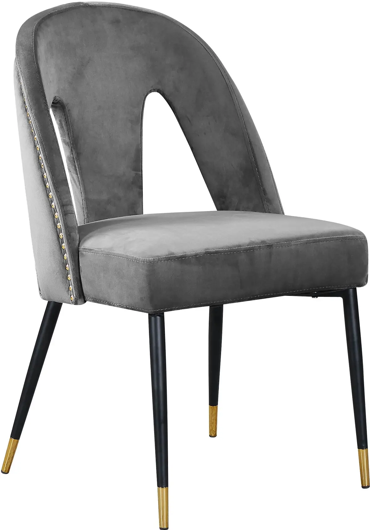 Akoya Grey Velvet Dining Chair 2