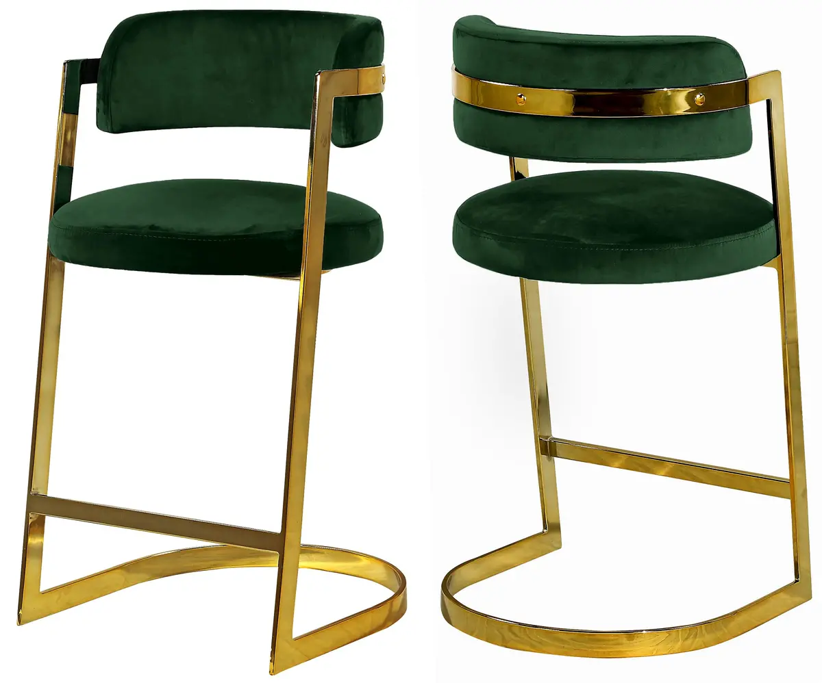 Stephanie Green Velvet Stool 1