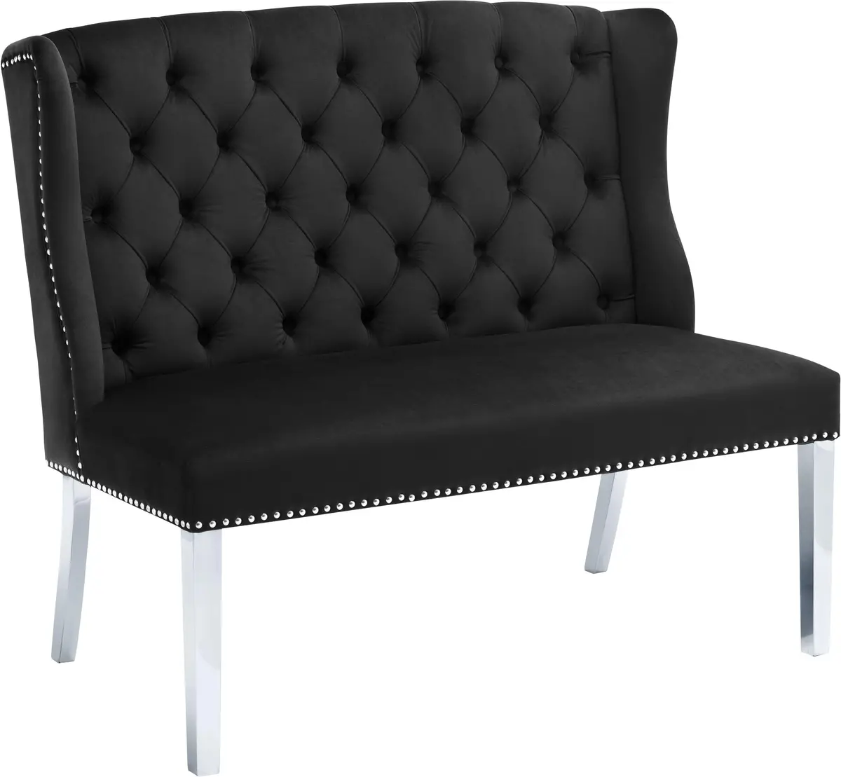 Suri Black Velvet Settee Bench 1