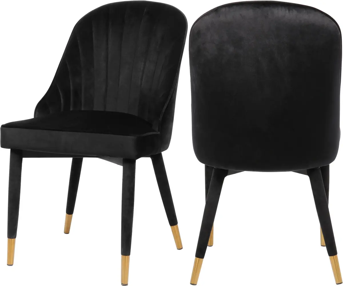 Belle Black Velvet Dining Chair 1