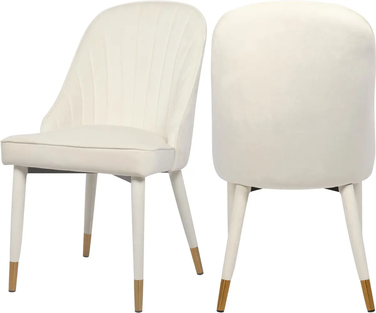 Belle Cream Velvet Dining Chair 1